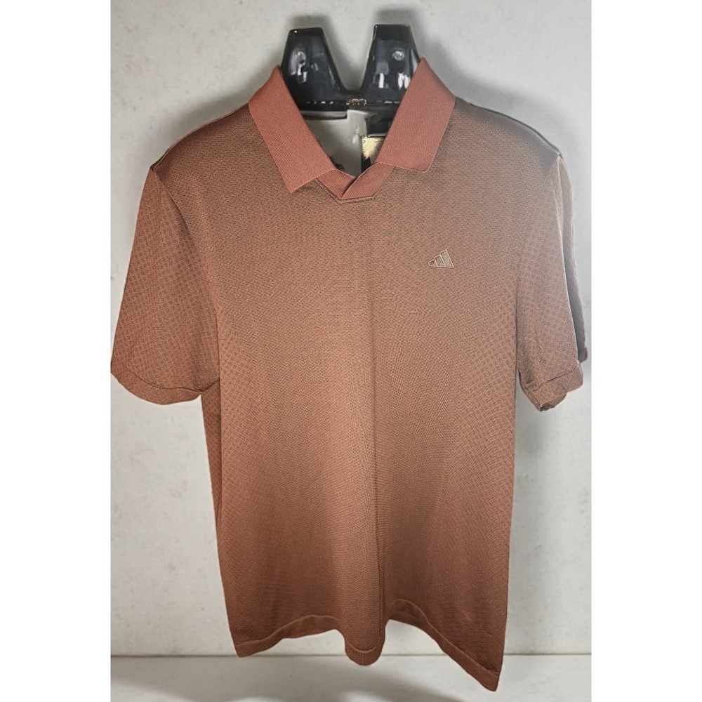 Adidas Go-To Primeknit Polo Shirt Performance Stretch Breathable Aurora Ruby M - Picture 2 of 9